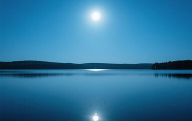 Fototapeta premium sunset over the lake