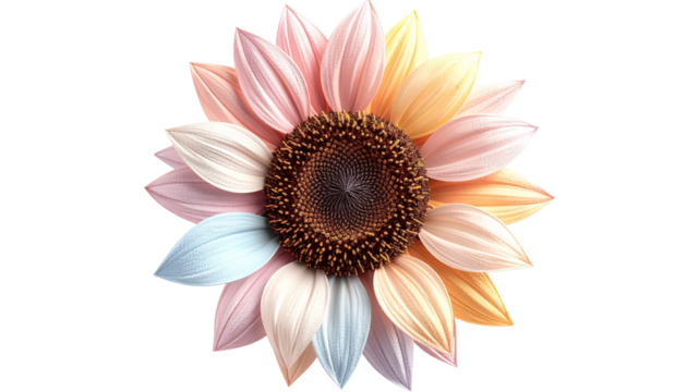 Vibrant multicolored sunflower