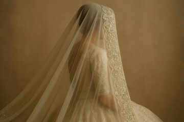 Premium bridal dupatta with shimmering lace border