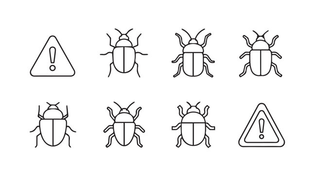 Vector art of bug alert icons