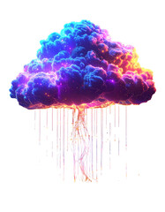 Colorful cloud with raining streaks