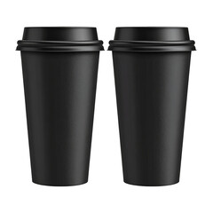 Two black coffee cups