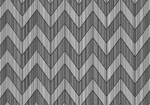 Monochromatic chevron pattern showcasing a structured sequence of linear stripes and zig zag shapes conveying a visual - Powered by Adobe