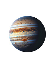 A detailed close-up view of Jupiter's swirling clouds