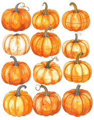 Colorful pumpkin display