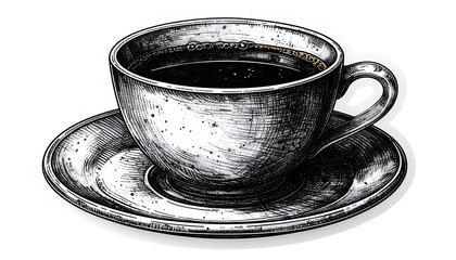 Detailed illustration of a cup of coffee