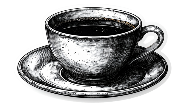 Detailed illustration of a cup of coffee