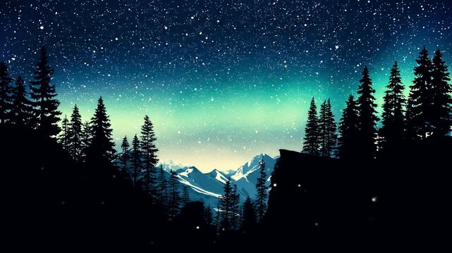 Snowboarder night sky