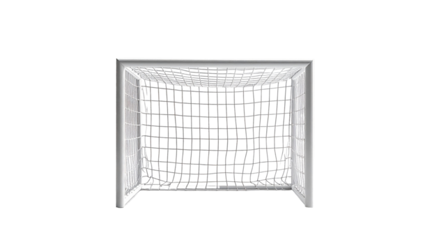 Soccer goal, white, pixelated