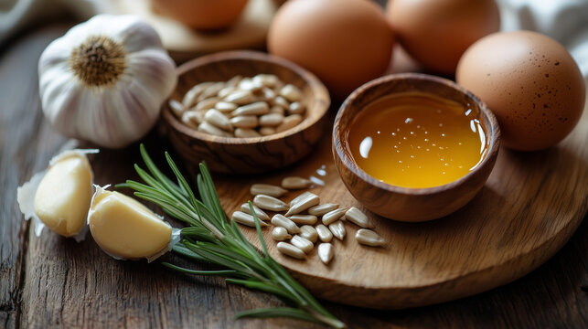 Fresh Garlic Macro Close-Up: Detailed Texture of Cysteine-Rich Healthy Ingredient