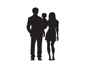 Creative Family Icon in Contemporary Bold Silhouette Vector Illustration Graphic Style
