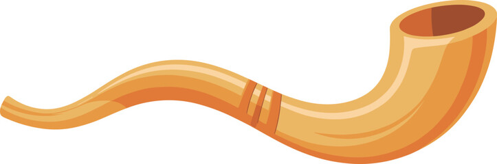 Decorative silver-plated shofar with Star of David, Jewish ceremonial ram horn, Yom Kippur symbol, Rosh Hashanah Judaica item