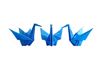 Three blue origami cranes (1)