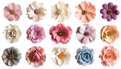 Floral display, various pastel colors