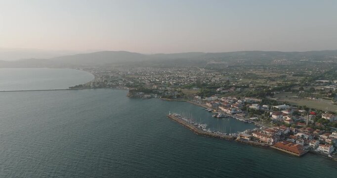 4K drone landscape from Urla, Izmir	