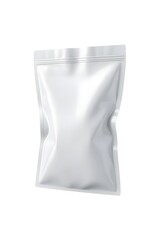 Blank White Glossy Stand-Up Pouch Mockup with Zipper | Food and Powder Packaging