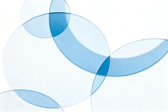 Abstract blue overlapping circles on a light background