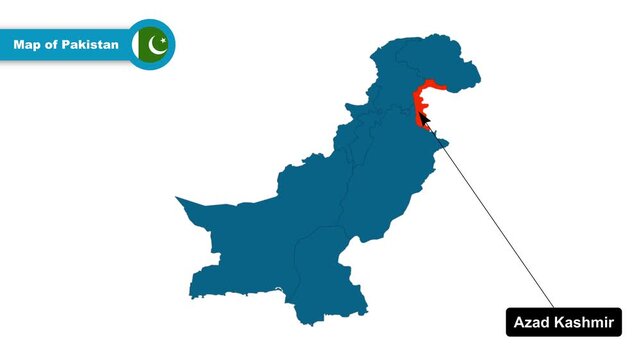 Azad Kashmir Map Video, Pakistan map, Political Map of Pakistan, with all states, national flag and borders, travel, education, geography, and global studies.