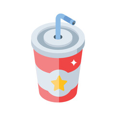 Handy isometric style icon of fruit juice drink