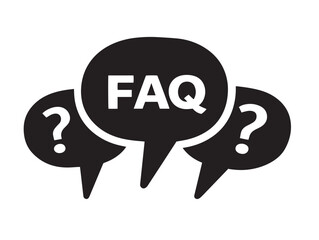 Frequently Asked Questions FAQ silhouette icon vector illustration modern support