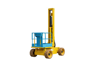 Isolated construction equipment hydraulic boom lift platform, aerial work platform machine © PICSPRO