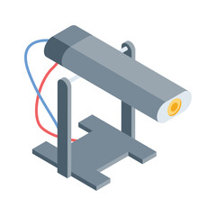 Sleek isometric style icon of bright spotlight beam
