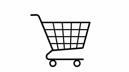 flat vector illustration of empty shopping cart symbol representing e commerce online store and retail market