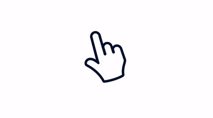 hand pointer click icon in minimal outline style on light background wide