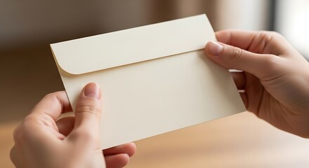Hands hold an envelope, suggesting correspondence and personal connection