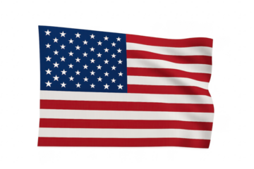 American flag waving United States national symbol, transparent background
