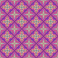 Colorful seamless floral pattern with ornamental motif, abstract decorative design for textile, wallpaper, and background
