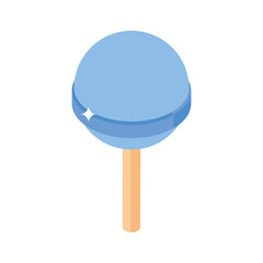 Modern isometric style icon of spiral rainbow lollipop