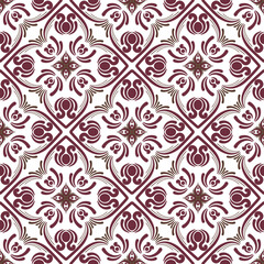 Vintage burgundy ornamental tile pattern.