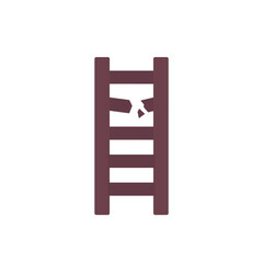 broken ladder icon, flat design on white