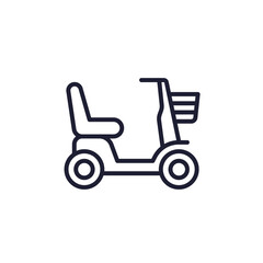 mobility scooter line icon on white