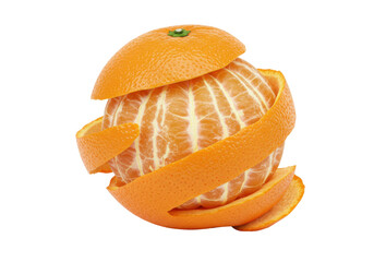 Isolated mandarin orange, peeled, fruit is wrapped by its peel, vitamin C, citrus fruit