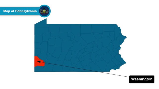 Washington Map Video, Pennsylvania map, Political Map of Pennsylvania, Pennsylvania United States, with all states, national flag and borders, travel, education, geography, and global studies.
