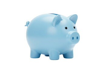 Light Blue Piggy Bank PNG Illustration Isolated on Transparent Background Savings and Finance Concept
