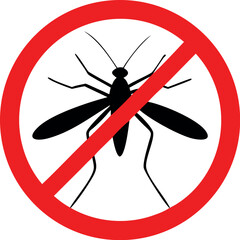 Repellent mosquito stop sign icon vector