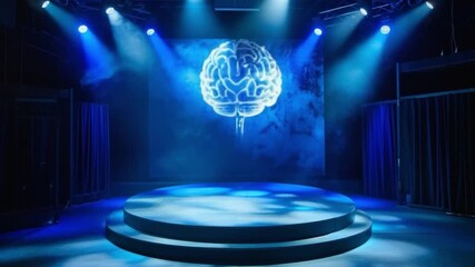 Cyber Sci-fi futuristic Digital Human brain hologram virtual world of Big data Science technology. Cyborg electronic mind AI, computer information. artificial intelligence. 3D Illustration - Powered by Adobe