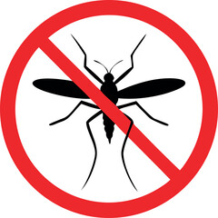 Repellent mosquito stop sign icon vector