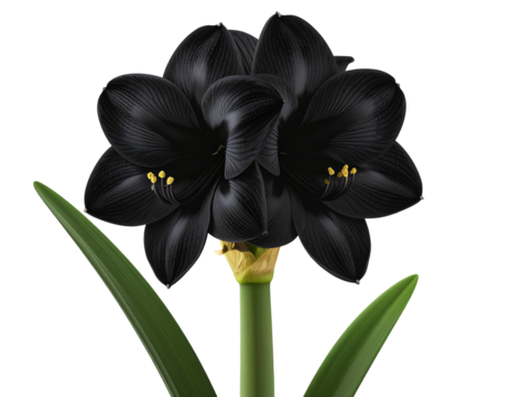 Close-up of a stunning black amaryllis flower