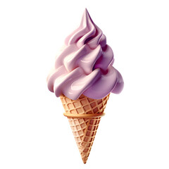 Indulge in the sweet delight of a perfectly swirled pink soft serve ice cream cone, a refreshing treat that captures the joy of summer days and simple pleasures Isolated to Transparent Background