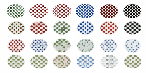 Collection of diverse circular patterns and textures in various colors and styles