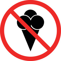 No ice cream symbol vector illustration