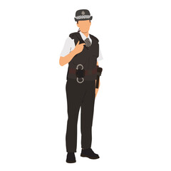 Vector of a female police in standing pose.