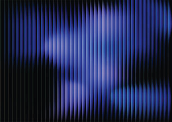 Abstract blue gradient background, electric vertical lines pattern. Futuristic vector illustration of a digital abstract gradient background with a glowing 3D illusion effect.
