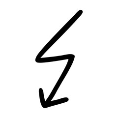 Hand drawn arrow icon vector. Direction illustration sign, Handmade. Pointer symbol or logo.