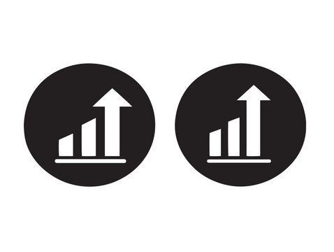 Increase and Decrease silhouette icon vector illustration solid black positive and negative change