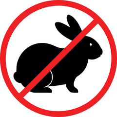 No rabbits raster icon. Flat No rabbits pictogram icon vector